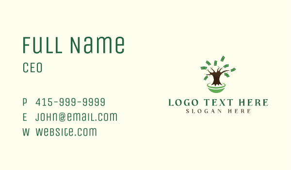 Money Cash Tree Business Card Design Image Preview