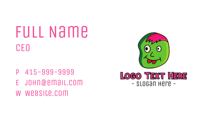 Pink Hair Zombie Business Card