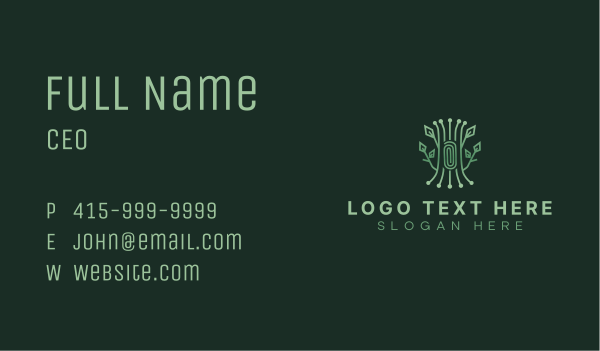 Eco Tech Tree Business Card Design Image Preview