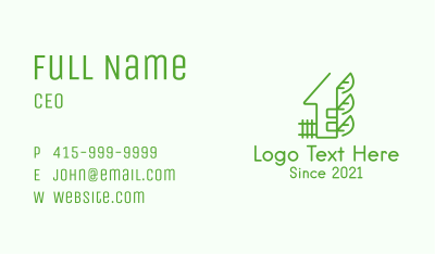 Sustainable House Leaves Business Card
