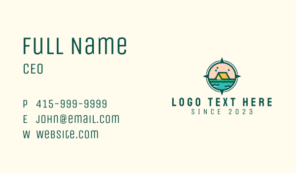 Outdoor River Lake Camping  Business Card Design Image Preview