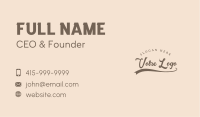 Traditional Script Handwriting Business Card Image Preview