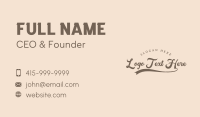 Traditional Script Handwriting Business Card Image Preview