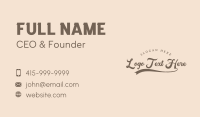 Traditional Script Handwriting Business Card Preview