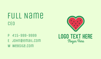 Watermelon Heart  Business Card Image Preview