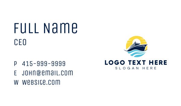 Ocean Cruise Transportation Business Card Design Image Preview