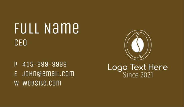 Coffee Bean Line Art Business Card Design Image Preview