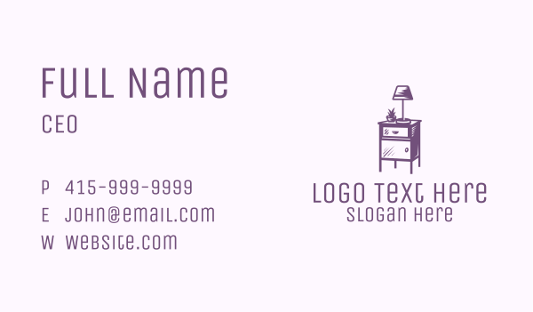 Purple Side Table Business Card Design