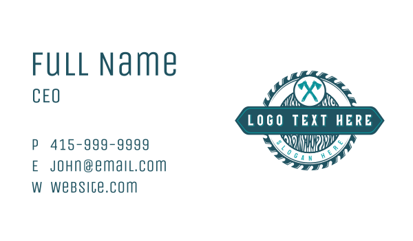 Axe Woodwork Lumberjack Business Card Design Image Preview