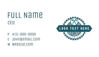 Axe Woodwork Lumberjack Business Card Image Preview