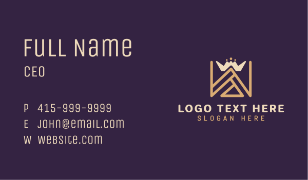 Medieval Crown Letter W Business Card Design Image Preview