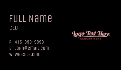 Retro Fashion Wordmark  Business Card Image Preview