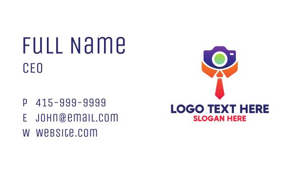 Collar Tie Photographer Business Card Design Image Preview