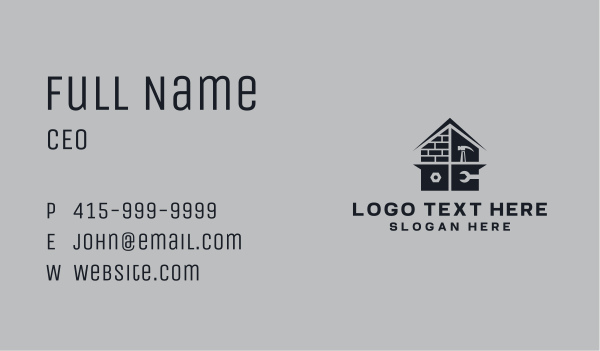 Brick Home Construction Business Card Design Image Preview