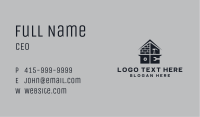 Brick Home Construction Business Card Image Preview