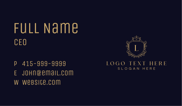 Decorative Royal Crown Business Card Design Image Preview