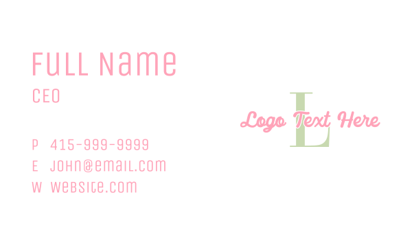 Cute Script Lettermark Business Card Design Image Preview