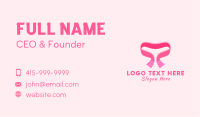 Pink Heart Ribbon Business Card Image Preview