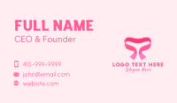 Pink Heart Ribbon Business Card Image Preview