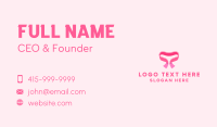Pink Heart Ribbon Business Card Preview