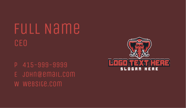 Mammoth Elephant Gaming Tusk Business Card Design Image Preview