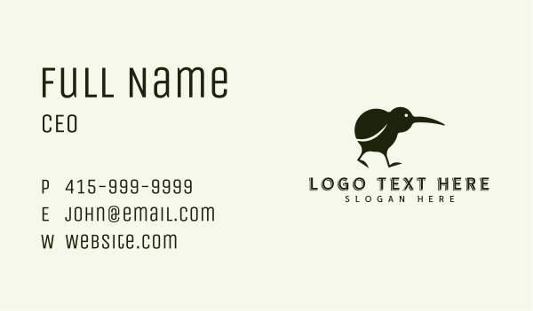 Silhouette Kiwi Bird Business Card Design Image Preview