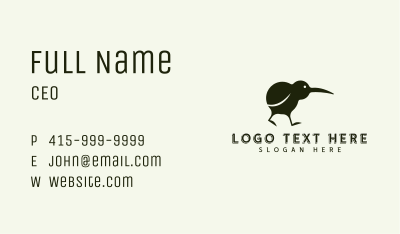 Silhouette Kiwi Bird Business Card Image Preview