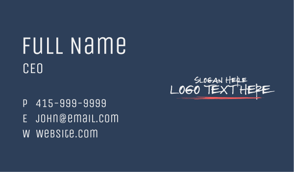 Brush Stroke Wordmark Business Card Design Image Preview