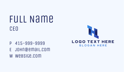 Technology Digital Letter H Business Card Image Preview