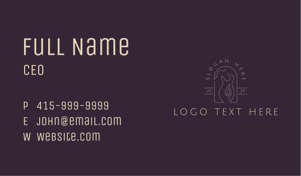 Candle Woman Body Business Card Design Image Preview