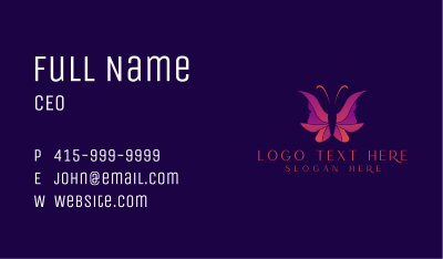 Butterfly Woman Head Business Card Image Preview