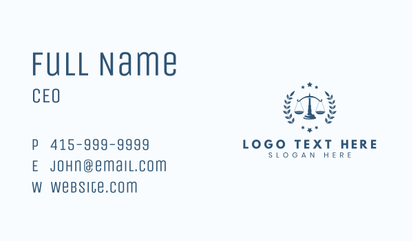 Laurel Law Scale Business Card Design Image Preview