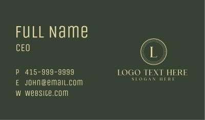 Lucky Gold Wordmark Business Card Image Preview