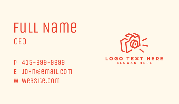 Camera Photo Capture Business Card Design Image Preview