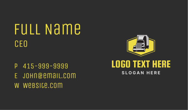 Logistics Delivery Cargo Truck Business Card Design Image Preview