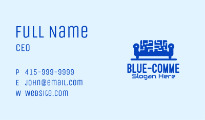 Blue Tech Couch Business Card Image Preview