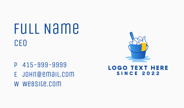 Housekeeping Cleaning Bucket Business Card Design Image Preview