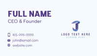 Gradient Modern Letter J Business Card Image Preview