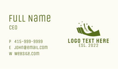 Green Hand Garden Herb  Business Card Image Preview