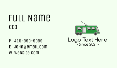 Line Wire City Bus Business Card
