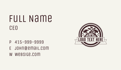 Lumber Hammer Carpentry Business Card Image Preview