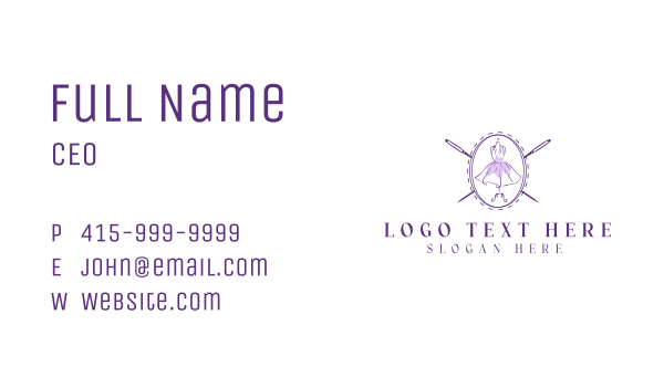 Fashion Dress Needle Business Card Design Image Preview