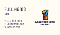 Colorful Number 1 Business Card Image Preview