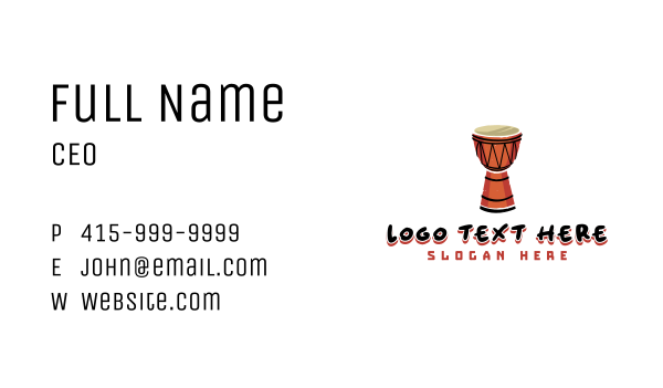 Djembe Musical Instrument Business Card Design Image Preview