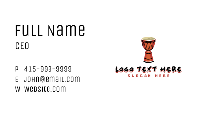 Djembe Musical Instrument Business Card Image Preview