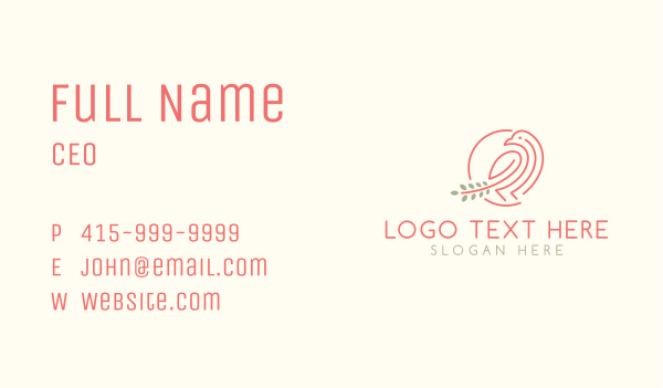 Branch Bird Wreath Business Card Design Image Preview