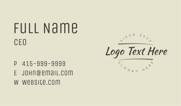 Cool Handwritten Wordmark Business Card Design Image Preview