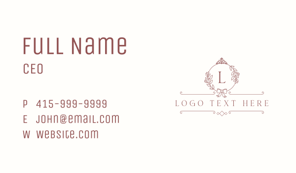 Crown Ribbon Wreath Business Card Design Image Preview