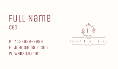 Crown Ribbon Wreath Business Card Image Preview