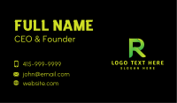Green Letter R Business Card Design
